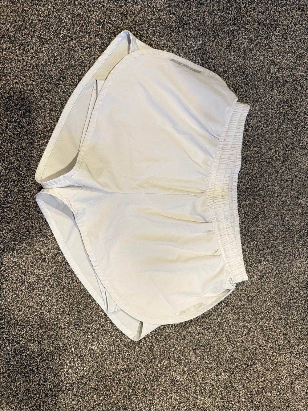 Women’s Light Grey Athletic Running Shorts with Elastic Waistband